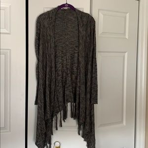 Charcoal cardigan with hood